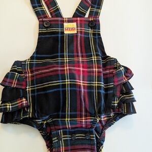 Harajuku Mini Plaid Baby Romper 9 Months Ruffle Back